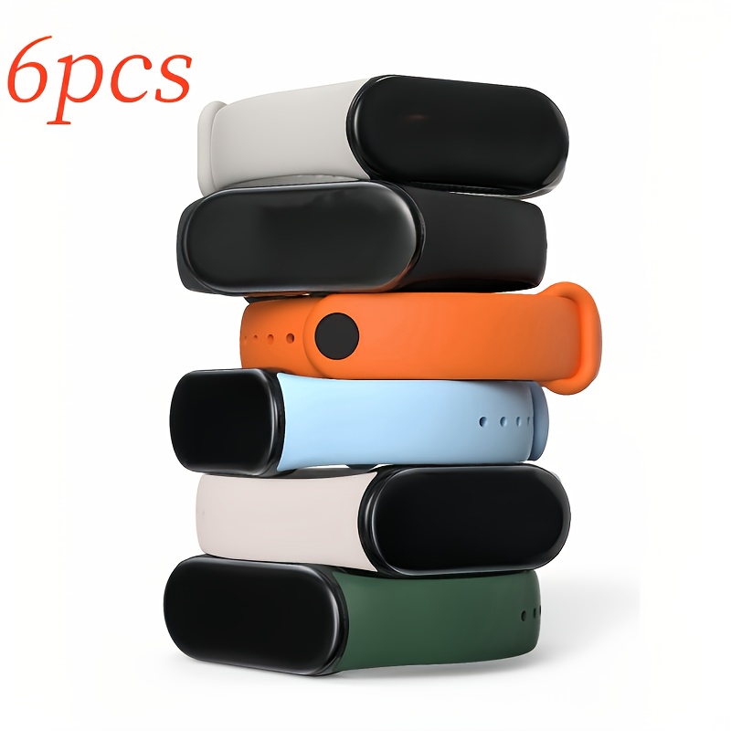 TEMU 6 pièces Bracelet en silicone durable pour Xiaomi Bracelet 10 6 5 4 3 - Style décontracté simple et confortable à