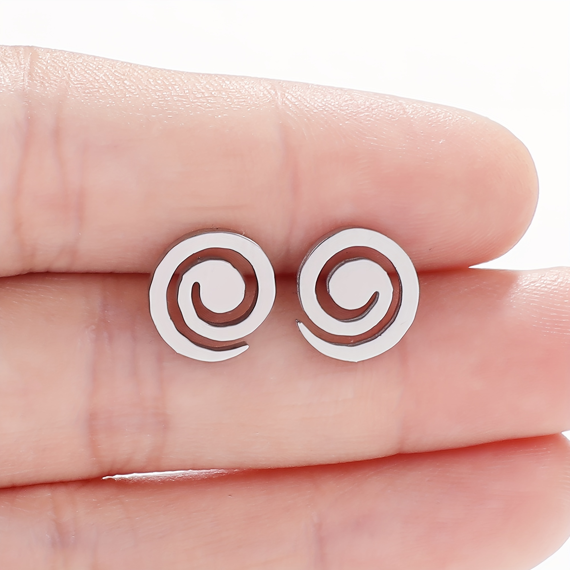 Swirl Stainless Steel Women's Stud Earrings