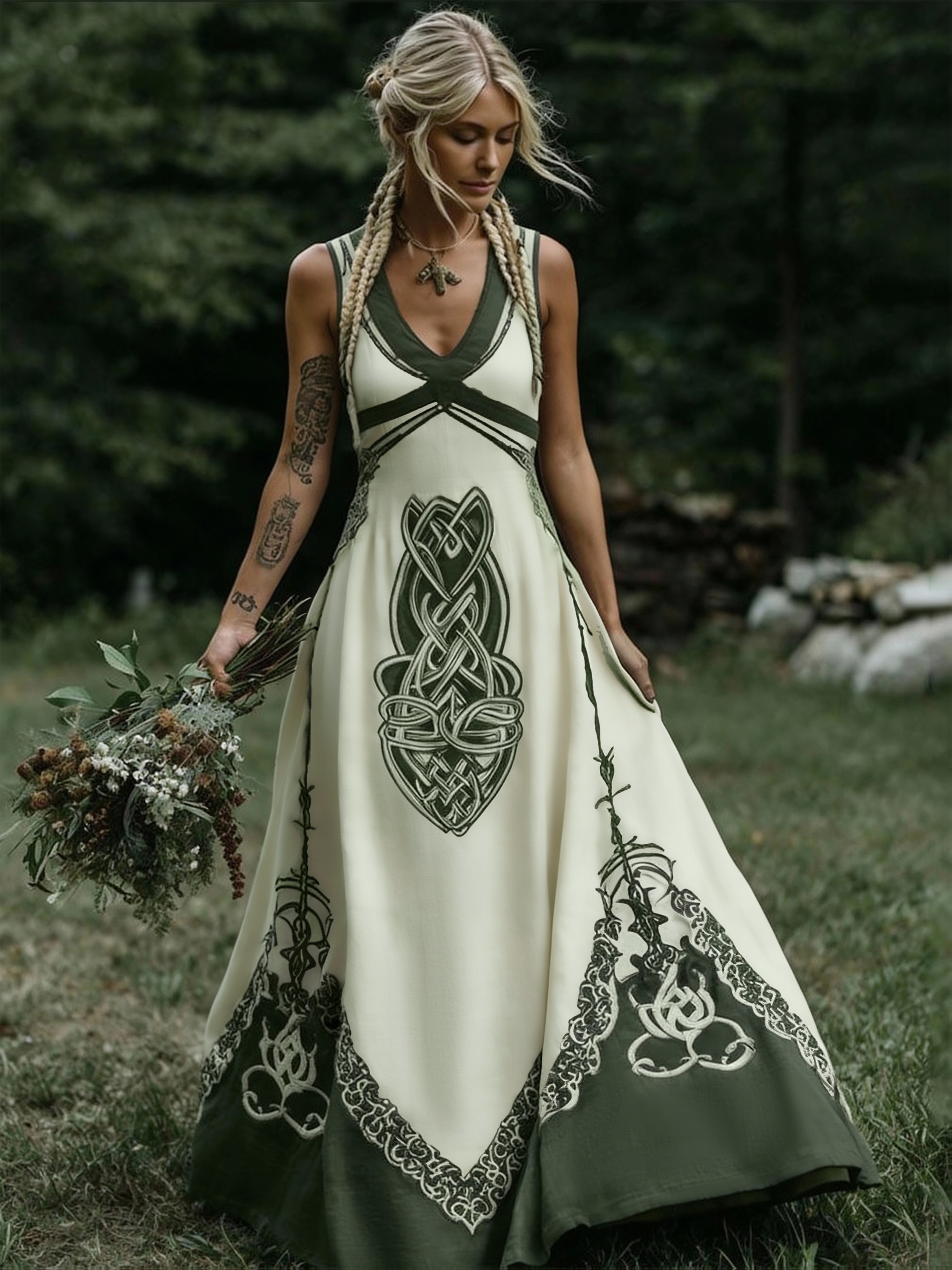 fern green color dress Fern Green Asymmetric Draped Dress – Auruhfy main image 0