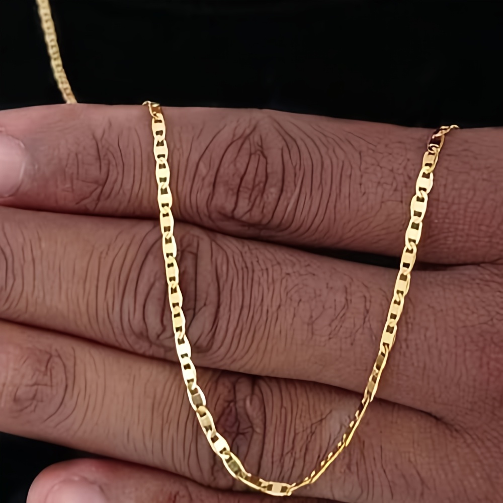 TEMU Collier à chaîne fine plaqué or pour hommes