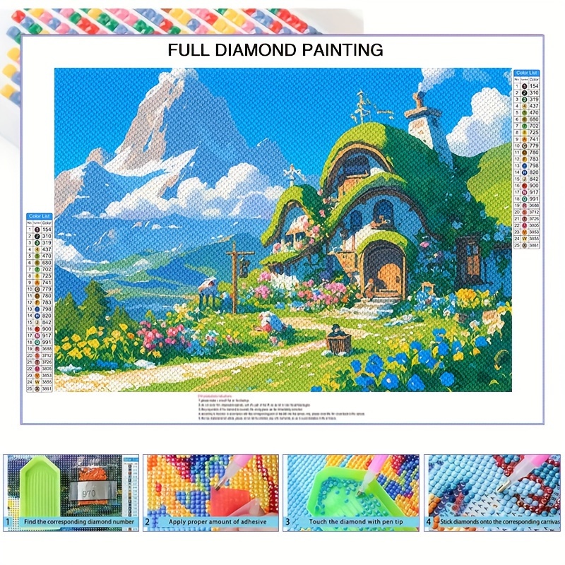 

5d Landscape Diamond Painting Kit For Adults, Full Drill Round Diamond Art Canvas Set, Diy Craft Mosaic Wall Decor, Beginner Friendly Home Decoration 15.8"x19.7" Without Frame