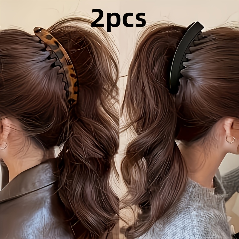 2pcs Large Size Hair Clips with Back Combs