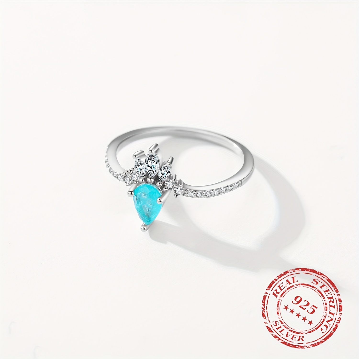 925 Sterling Silver Crown Ring Wedding Fine Jewelry
