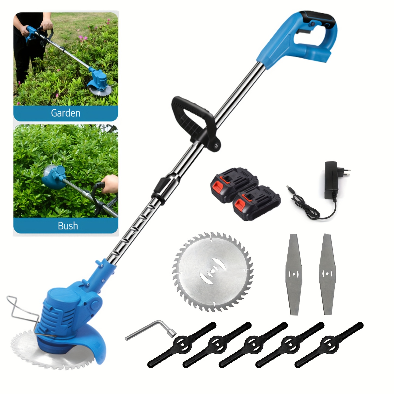 Tosaerba Elettrica Portatile Da 850 W, Tagliabordi Elettrico 18000 Giri/min, Decespugliatore Pieghevole Per Giardino, Utensile Elettrico Per Batteria Makita 18 V - Patio, Prato E Giardino - Foto 7