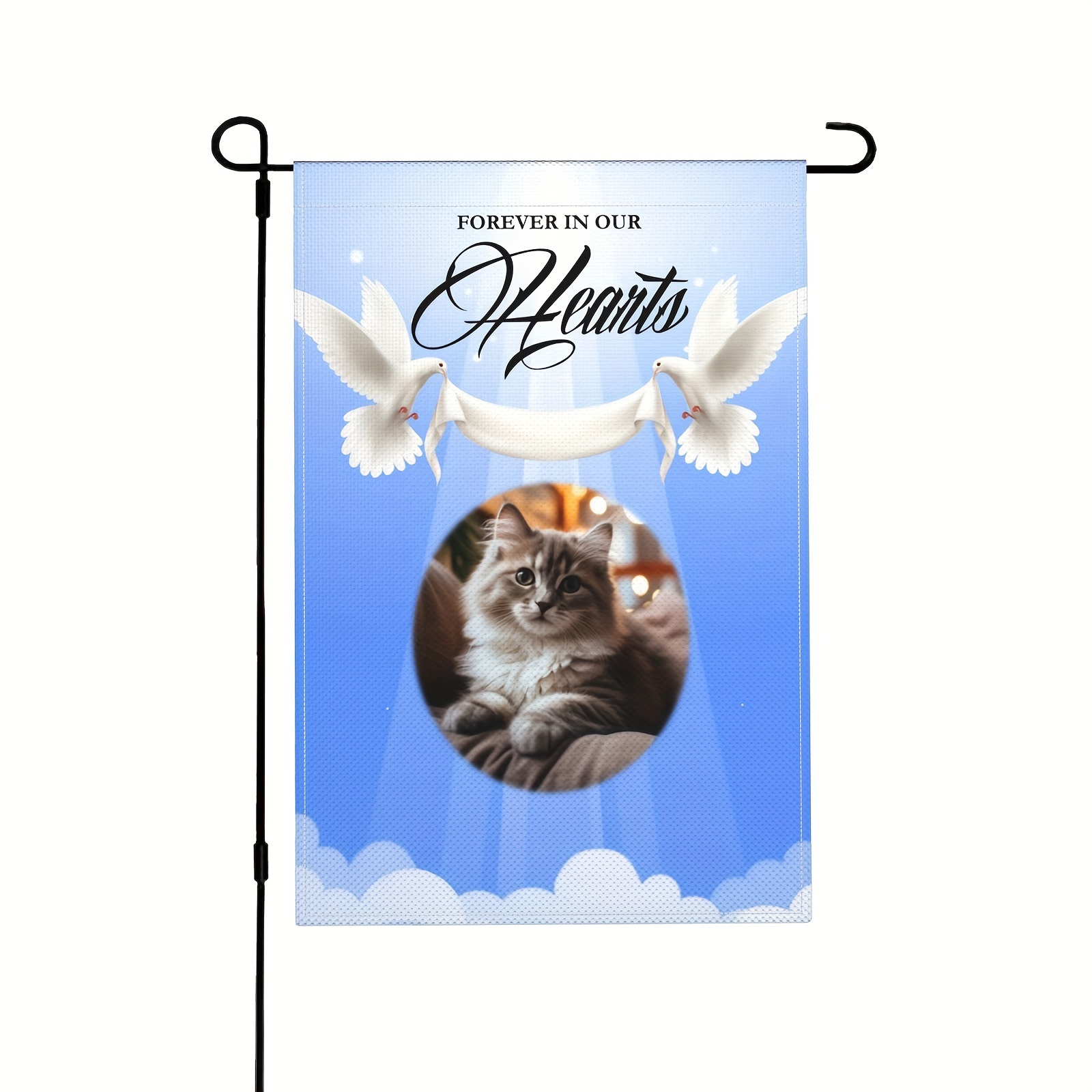 

1pc Personalized Dog Memorial Garden Flag, Garden Flags With Pet Photo, Dog Memorial Flag, Pet Cemetery Flag, Pet Loss Sympathy Gift, No Metal Stand