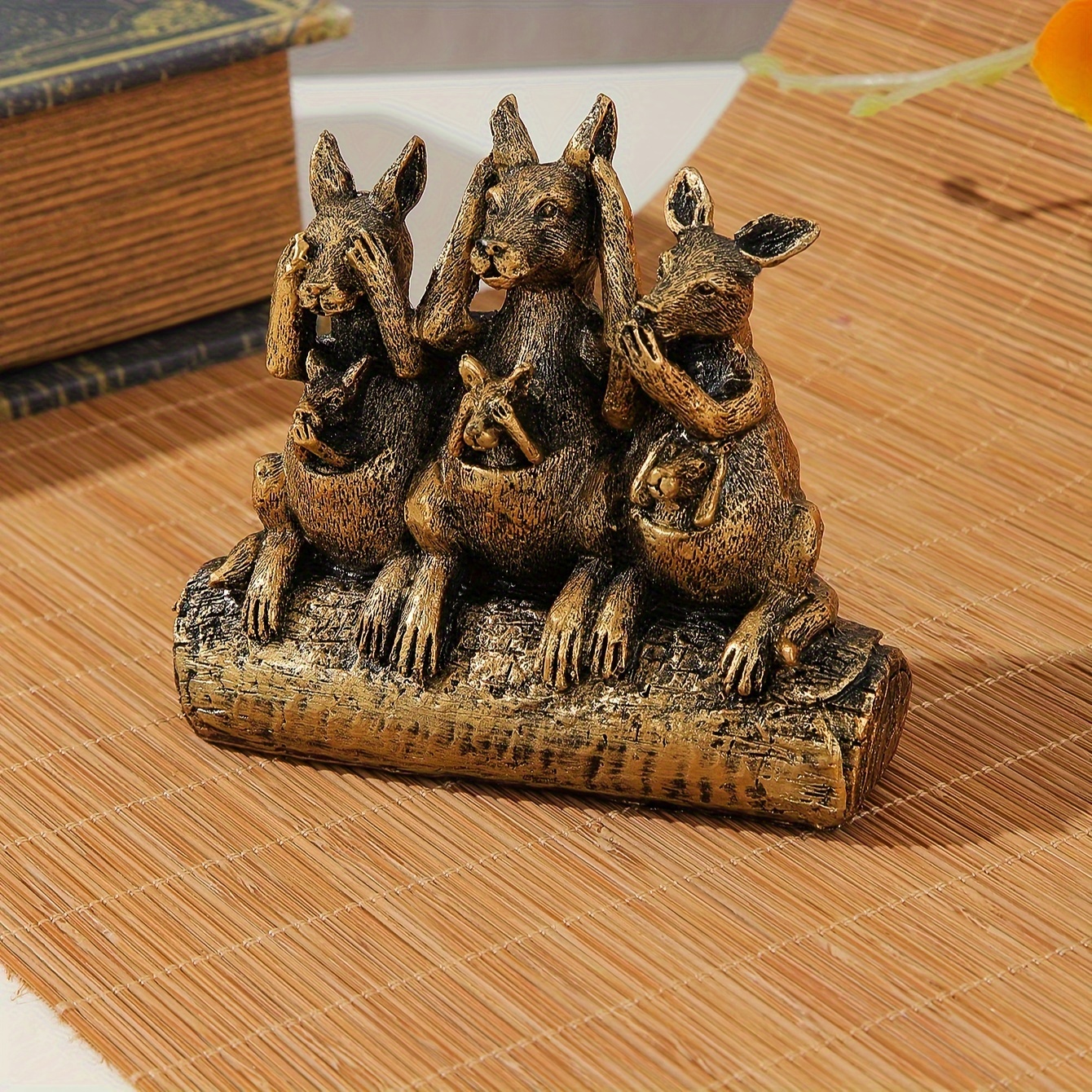 

1pc Resin Handicrafts 3 Conjoined Kangaroos, Trinkets, Art Deco Sculptures, Figurines, Family Living Room Decorating Ornaments