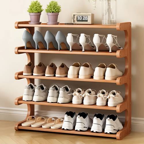 3 5 6 layer bamboo shoe rack bamboo shoe storage solution multi layer independent sorting rack easy to assemble space suitable for entrances living rooms bedrooms and garages