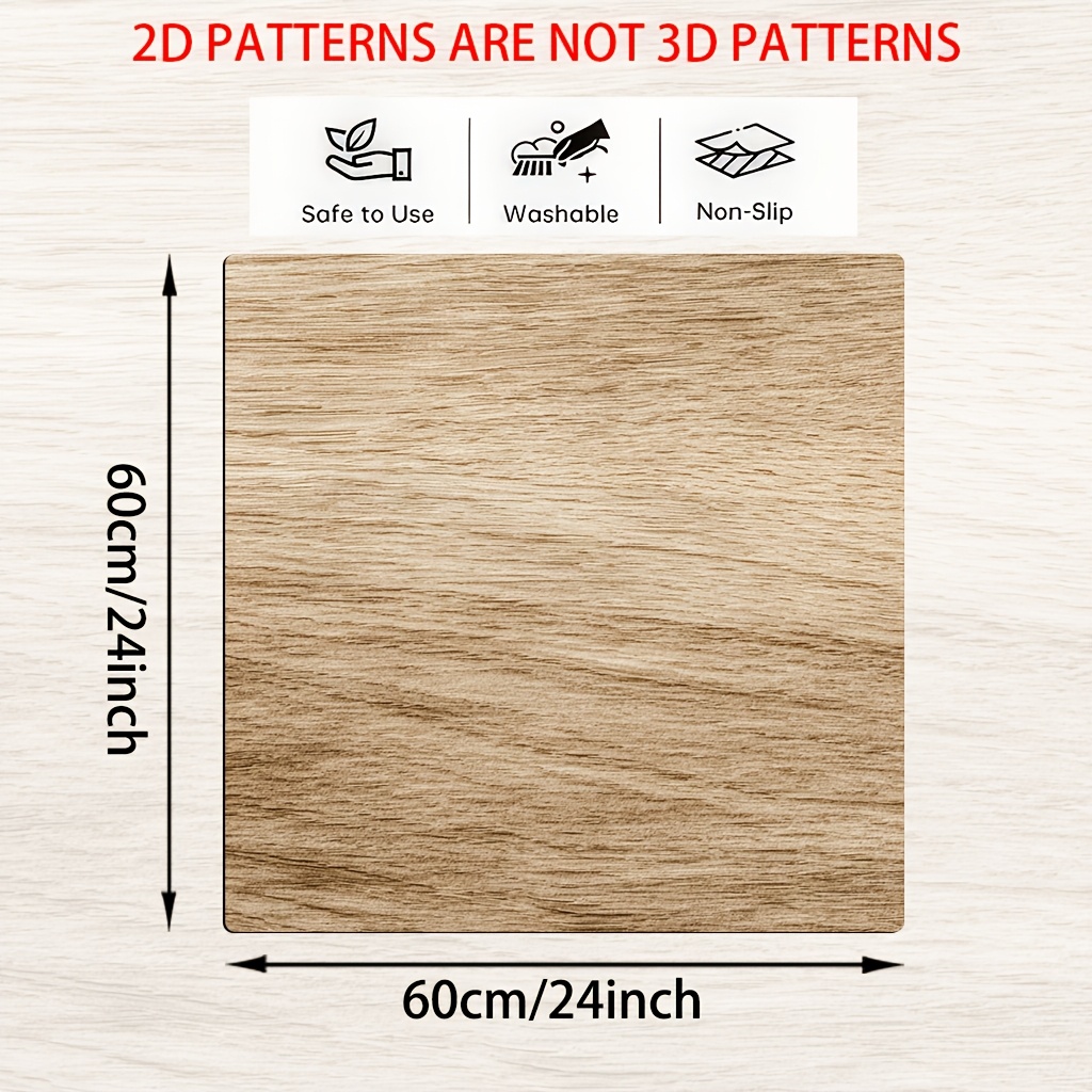 TEMU 1pc, 2d Flat Printing Washing Machine Cover Mat, Wood Grain , Polyester Protective Top Cover Suitable For Coffee Machine Mat, Microwave Top Mat,