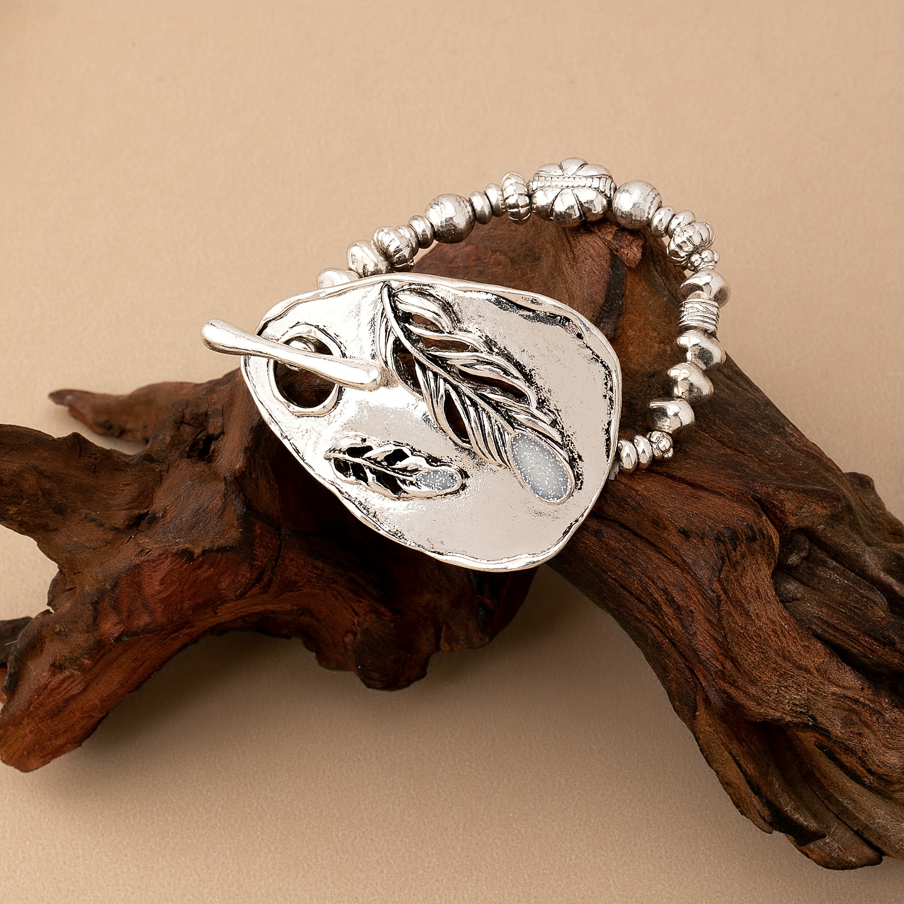 E-shop 1 Stück Stretch-Armband mit Wasserfall-Blumenmuster im ethnischen Stil, geeignet für den täglichen Gebrauch, Geschenk