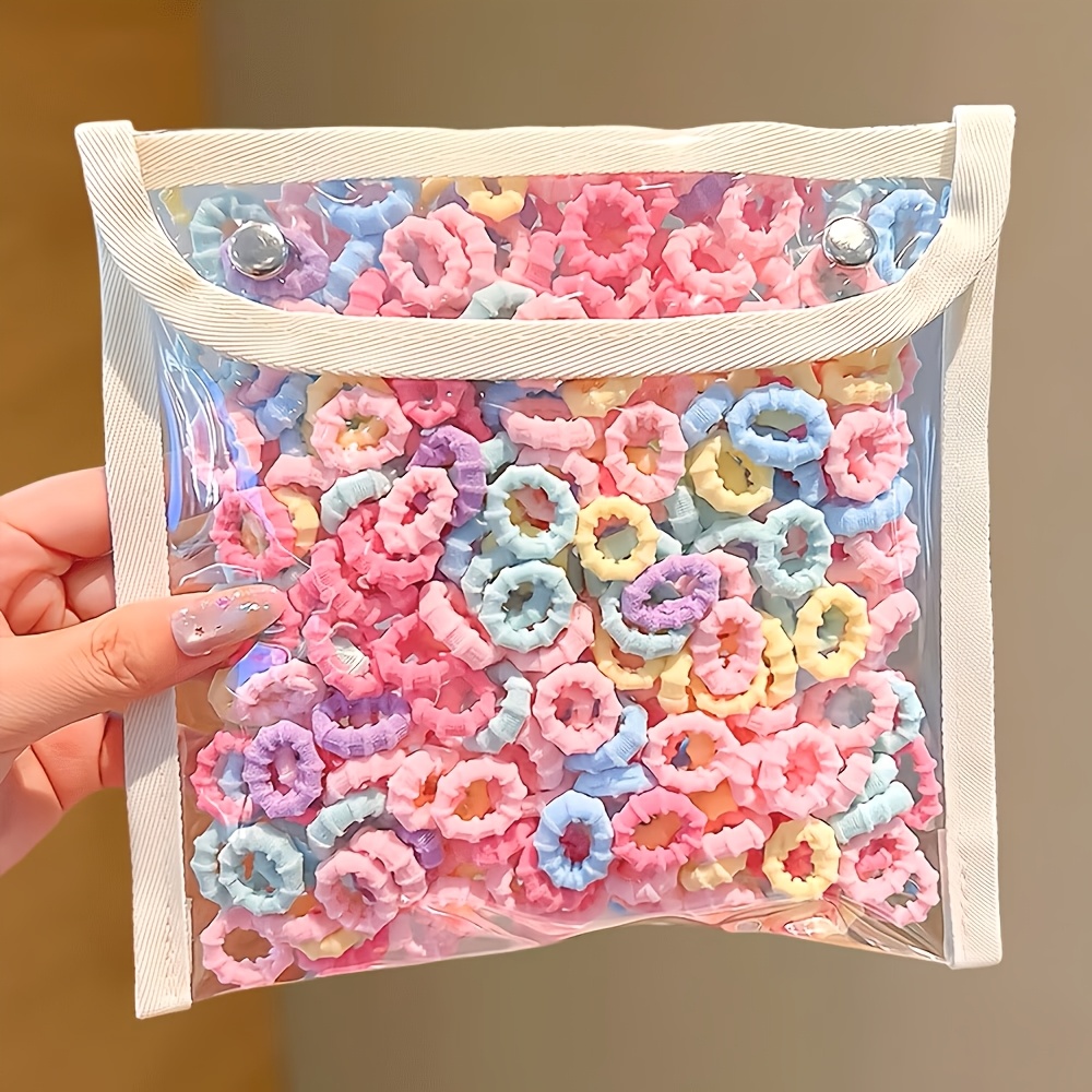TEMU Random 120pcs Small Hair Ties, Bagged Cute Headbands Multicolor Mix Daily Outing Cute Headband Additions