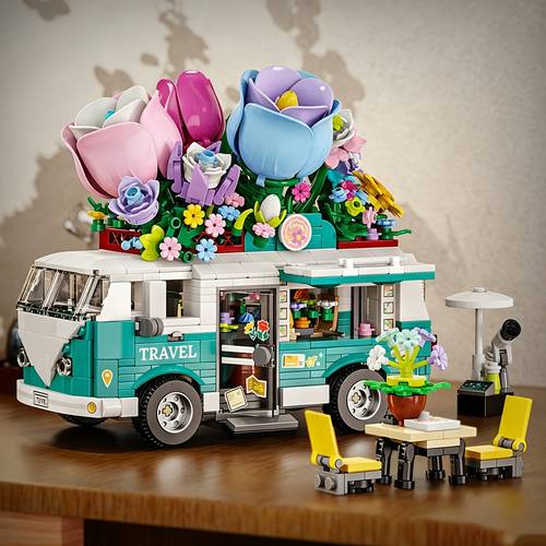 photo de l'article 800pcs+ bus modèle de voiture de construction jouet bus tour bus jouet de construction ensemble de de modèle de voiture jouet avec table et chaises cadeau danniversaire de noël du an 6+