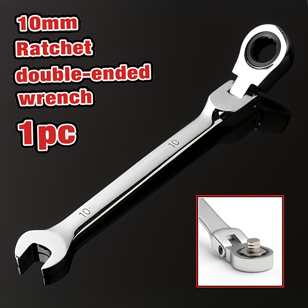 TEMU 1/12pcs Ratchet Wrench 6-19mm Opening Clover Wrench Multifunctional Wrench Multi-style Set Quick Mechanical Repair Car Wrench