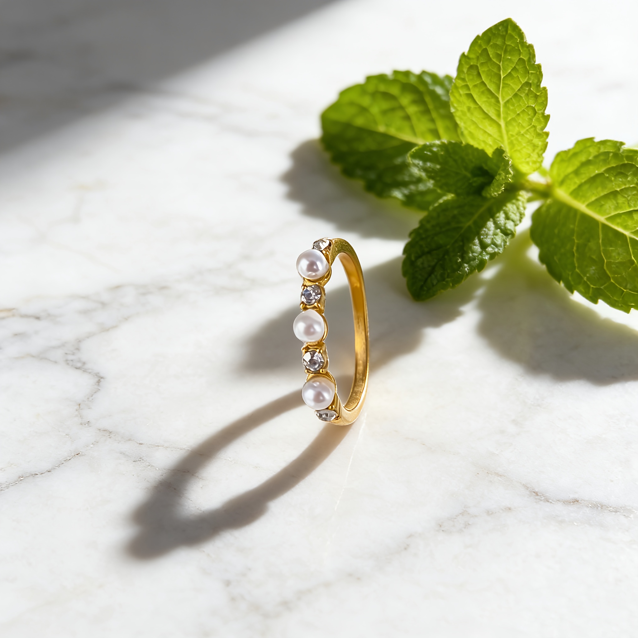 Women's Korean Trendy Luxury Pearl Statement Ring