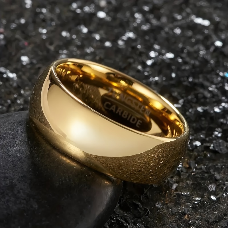 Unisex Luxury Tungsten Steel Ring, Polished Wedding Band