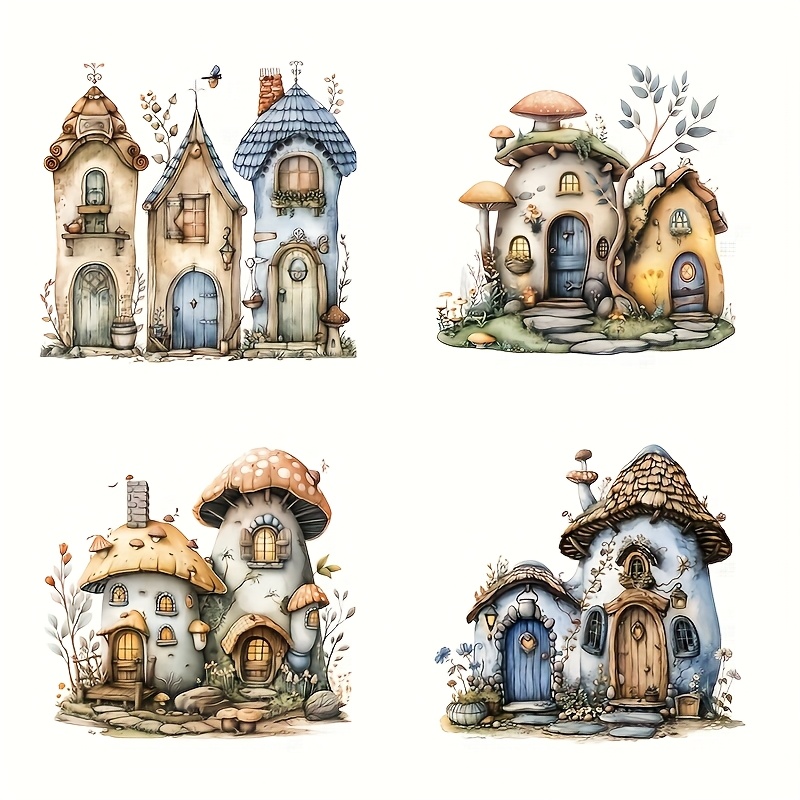 Image of Set Of 4 House Stickers With High , Double-sided Printing In , Includes Scratch-resistant Stickers, Motorcycle Decals, Car Bumper Stickers, And Body Decoration Stickers