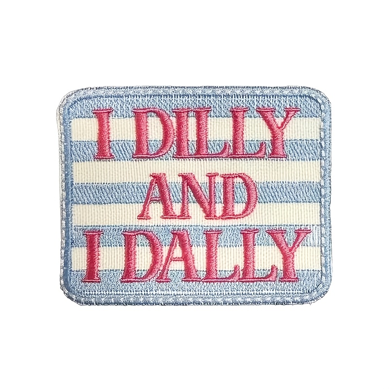 TEMU 1pc Embroidery I And I Patch Iron On Sew On Blue Fabric Badges Funny Sarcastic Quote Applique For Backpacks Jackets Hats Craft