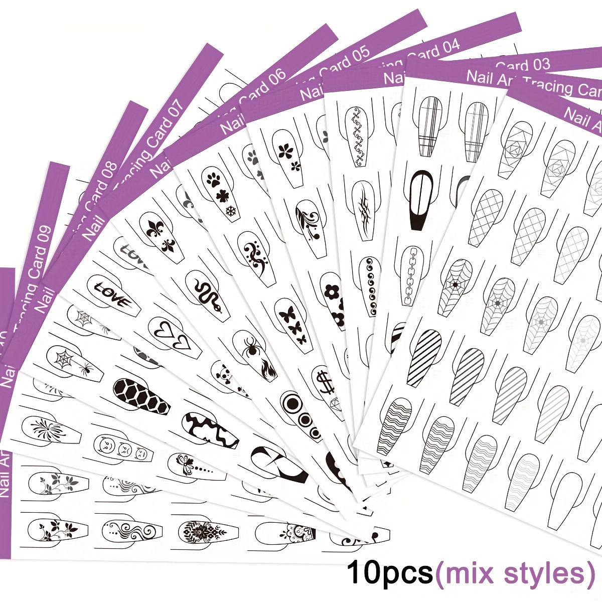 Kads Nagelstempelplatte Mit Geometrie-Muster – Edelstahl-Schablone 7x8 Cm Für DIY-Nageldesign