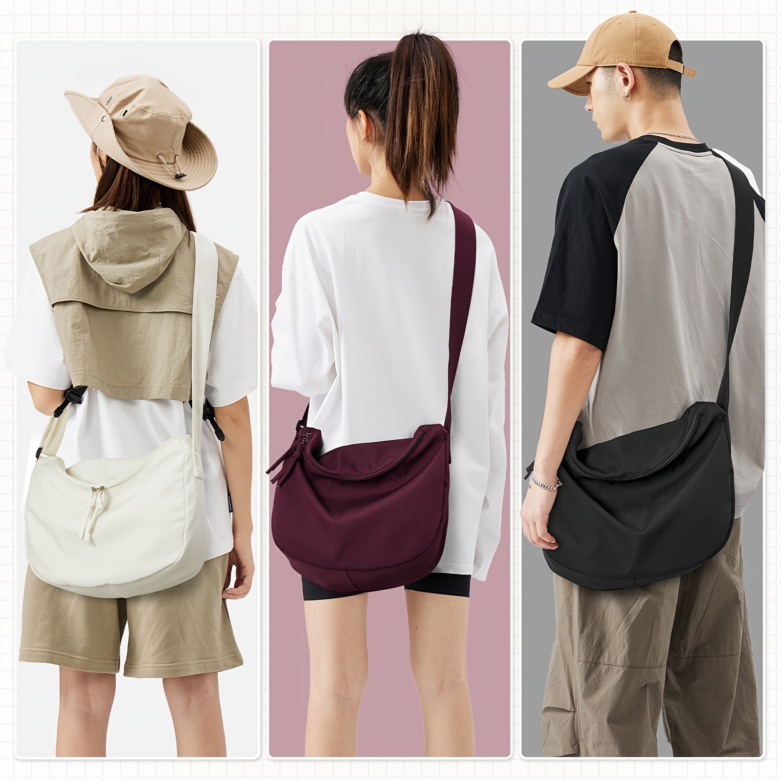 

Sac Bandoulière en Nylon Décontracté pour Femmes Coofay - Grande , Sangle Ajustable, Fermeture Éclair pour