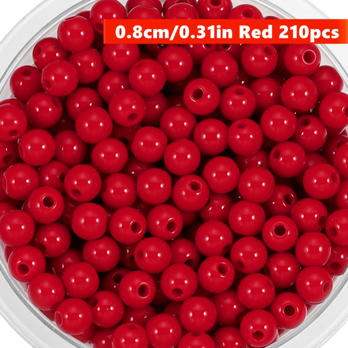 TEMU 210pcs Qywctz 8mm Round Beads - (black, White, Red Suitable For Making, Suitable For Bracelets, Necklaces, Spacers, Capsules | Craft Beads For