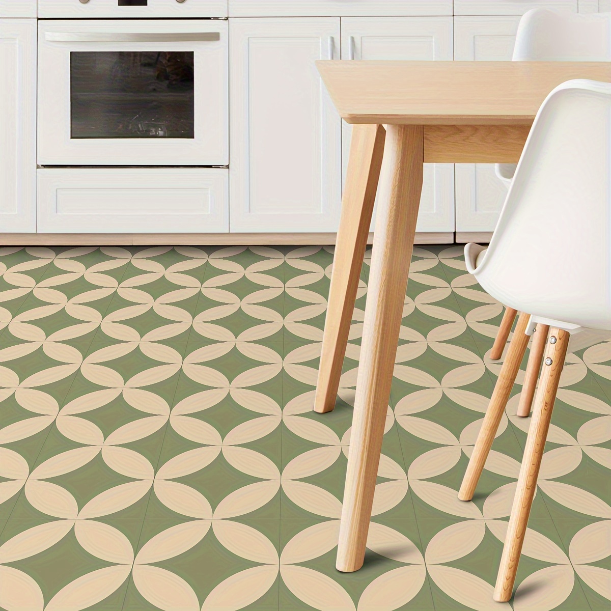 

10pcs & Light Brown Geometric Floor Tiles - Self-adhesive, Easy To Clean & Peel Off, Non-slip Pvc, Kitchens, Bathrooms, Living Rooms - 7.87x7.87" Interlocking Design, Bathroom Floor Tiles