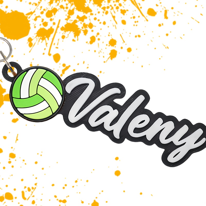 TEMU [2d Flat] [2d Flat] 2d Plane, Custom 2d Volleyball Acrylic Keychain, Metal Key Ring, Colorful Volleyball Design, Suitable For Sports Bags |