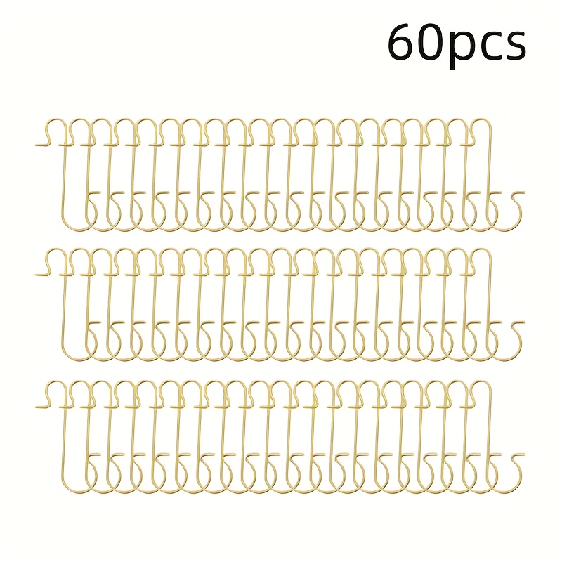 TEMU 60pcs Christmas Ball Decoration Hook | Decorative Hanger Christmas Tinsel Silvery Red And Green Hooks | Suitable For Christmas Tree Decoration