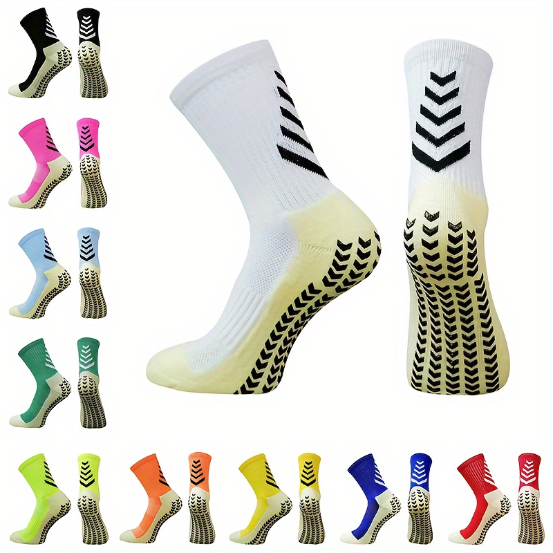 

2pcs Professional Soccer Socks With Non-slip Silicone Grip - Ultra-thick, Breathable For Outdoor Sports & Training