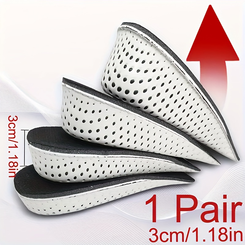 TEMU 1 Pair Breathable Memory Foam Height Increasing Insoles Invisible Height Increasing Heel Pads Shoe Insoles Height Increasing Insoles Unisex (4cm