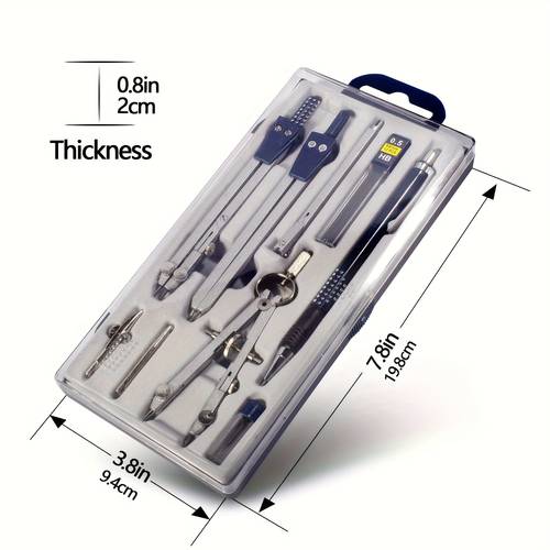 13pcs geometry drafting compass set with large extension beam circle drawing tool for math drafting engineering design architectural planning professional geometric drawing
