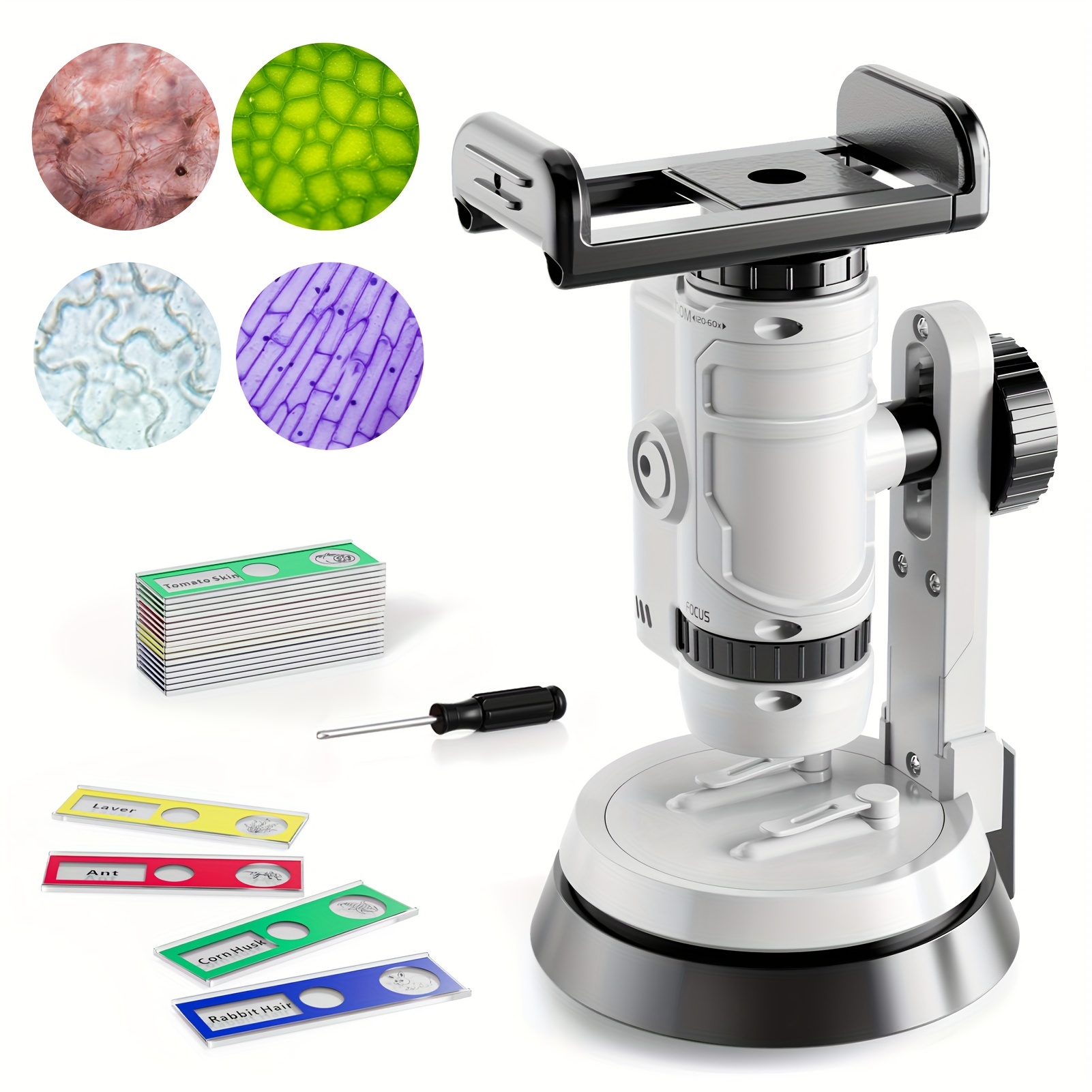 

Microscope For Kids, Kids Beginner Handheld Microscope Science Kit With 60x-120x Microscope & 20 Slides, Science Kit Stem Toy For Kids Boys Girls 3-5 5-7 8-12 Birthday Gift