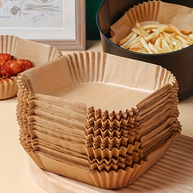 50/100pcs Air Fryer Liner, Non Stick To Baking Paper, Suitable For Baking, Grilling, And Microwave Ovens - Easy To Clean, Single Sheet Paper For Healthier Cooking - Suitable For Hotel And Commercial Use