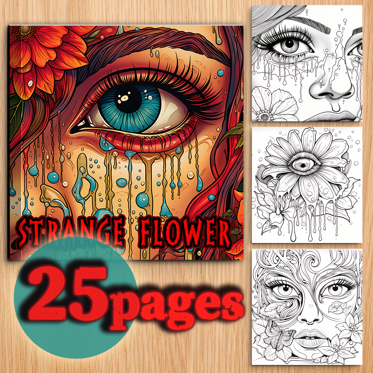

1pc Lotus Eye Monsters Theme Coloring Book, Gifts For Festivals And Birthdays Party Gift Adult Coloring Book