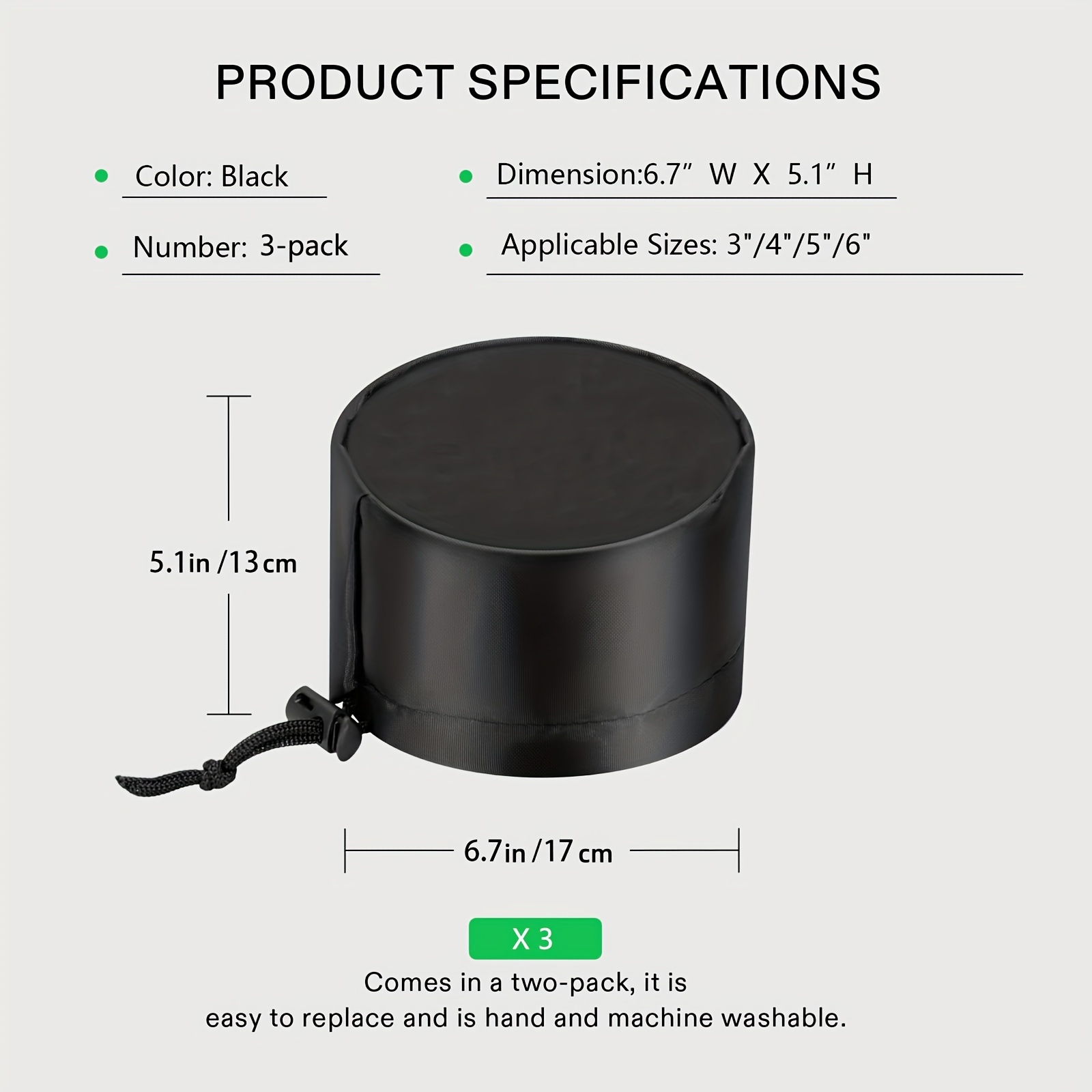 Image of 3pcs Planting Tent Ventilation Cover With Elastic Band & Buckles, Ideal For 3/4/6-inch Vent Hose, Prevents Activated Carbon Residue Leakage|grow Tent Accessories| Ventilation Cover| & Maintenance