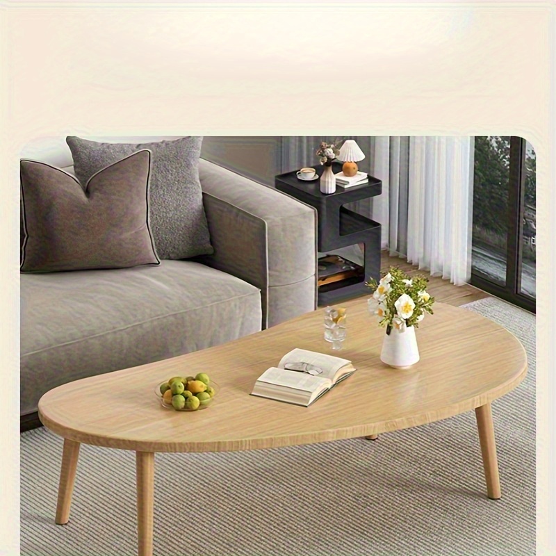 modern round wooden coffee table light compact Temu Georgia