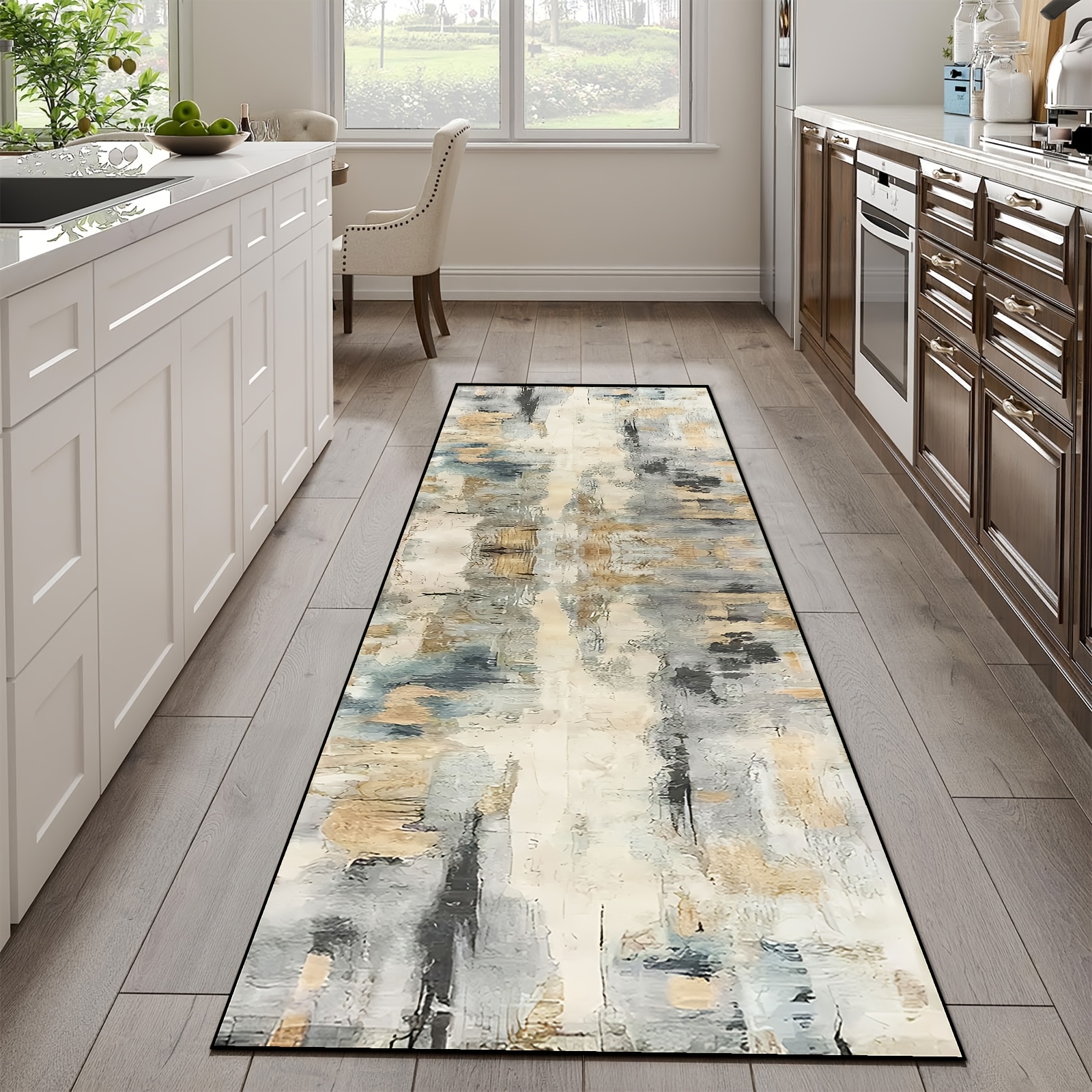 Image of 1pc Material, Bohemian Bedroom Door Mat, Soft, Machine Washable, Suitable For Villa Hallway Living Room Bedroom Bedside Balcony Entrance , Knitted, Machine Made, Polyester Fiber