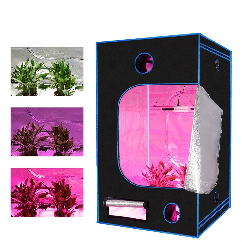 E-shop 100x100x200cm Indoor Pflanzzelt Set, Verbesserte Textur, mit Belüftungsfenstern, mit Bodenschale, stabiler Rahmen, Hydroponik Pflanzzelt,