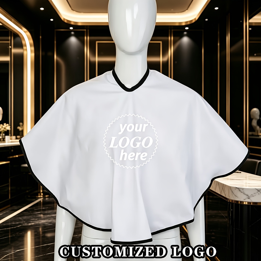 TEMU 2pcs Customizable Pattern & Logo Barber Hair Cutting Cape, Adjustable Neck Hairdressing Apron, Personalized Custom Gift For Hair Salon