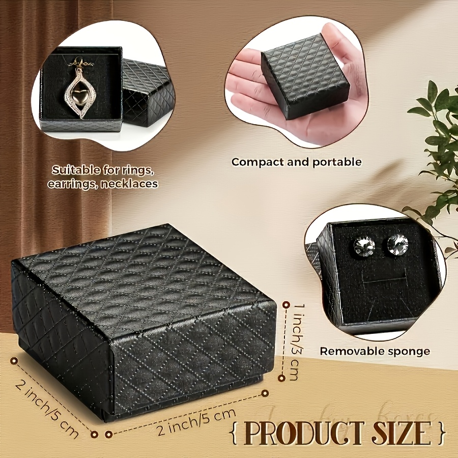 Plaid Jewelry Packaging Box for Rings and Earrings