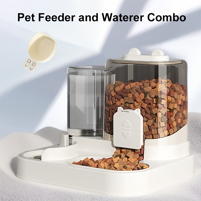 

2-in-1 Automatic Feeding And Drinking Bowl For Cats, Combining Food And Water Without Making A Mess, Without Battery