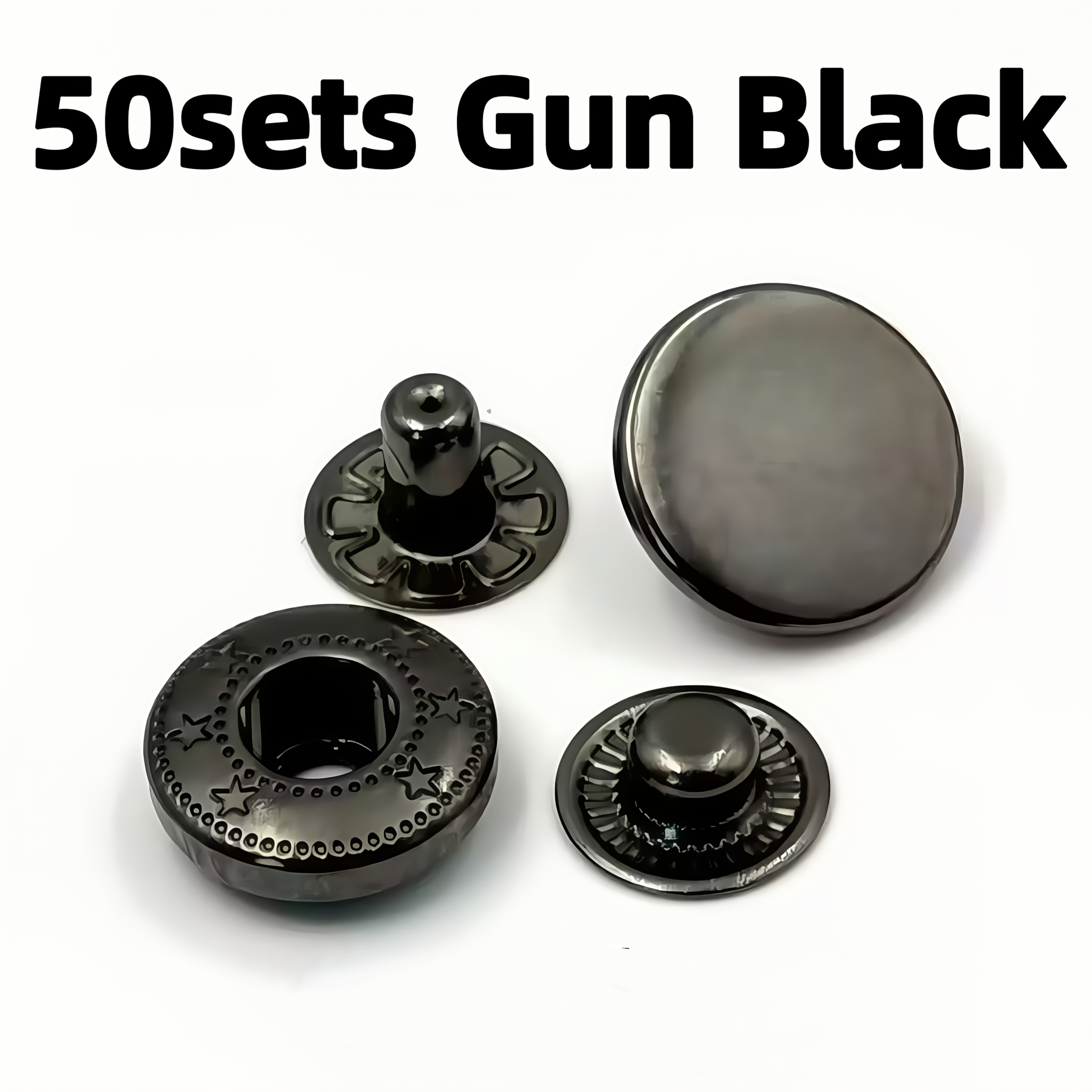 TEMU 50 Sets Of 15mm Metal Snap Fasteners, Suitable For Diy Crafts, Clothing, Hats, Bags, Leather Goods, Etc. Metal 4pcs Snap Fasteners