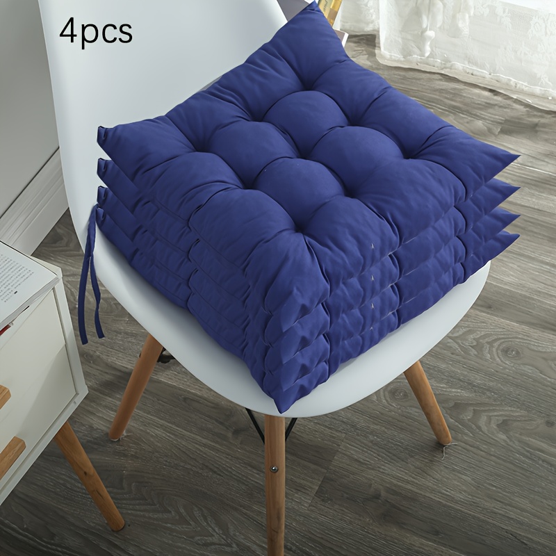 TEMU 4pcs Coussins de Chaise et Respirants en Couleur Unie Moderne - Coussinets Carrés Multifonctionnels, Adaptés pour le Confort , à et à à Manger
