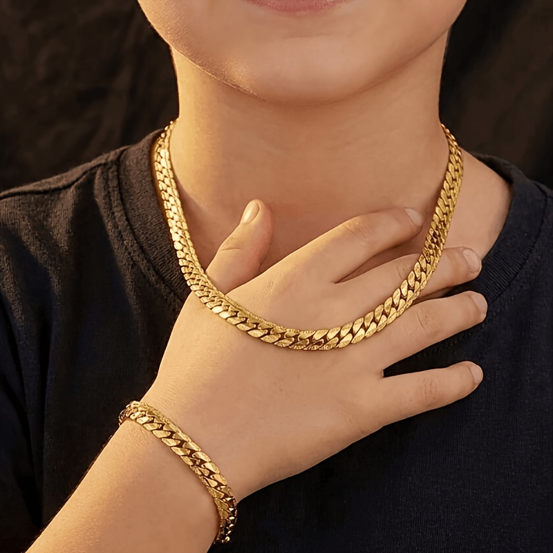 TEMU 1 Set Of Ins-style Fashionable Cuban Link Chain Jewelry Wholesale, Hip-hop Street Trend Necklace, For Teenager
