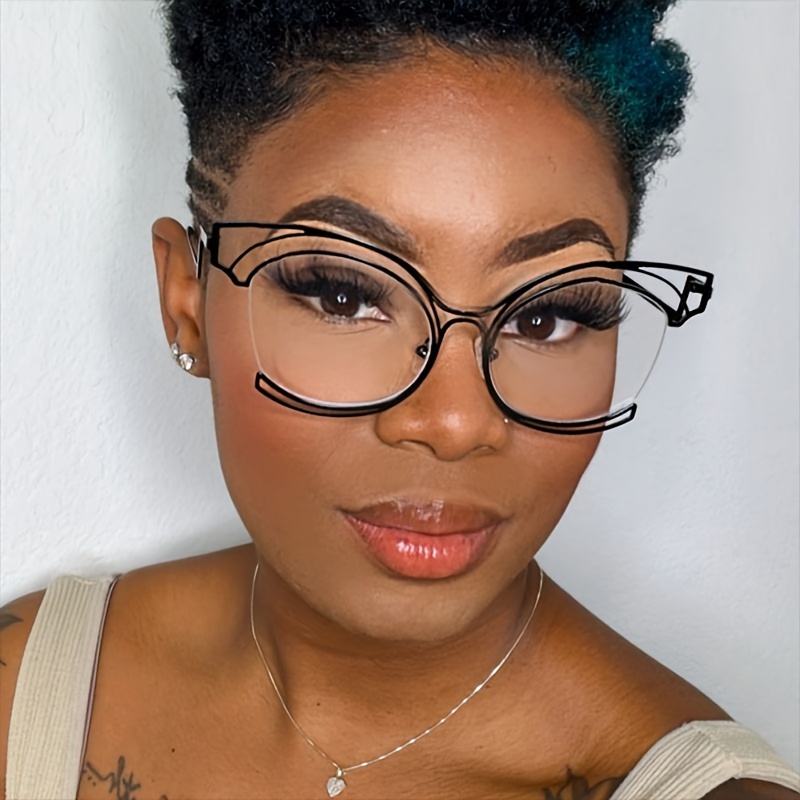 

Folding Leg Cat-eye Frame Metal Ins -blue