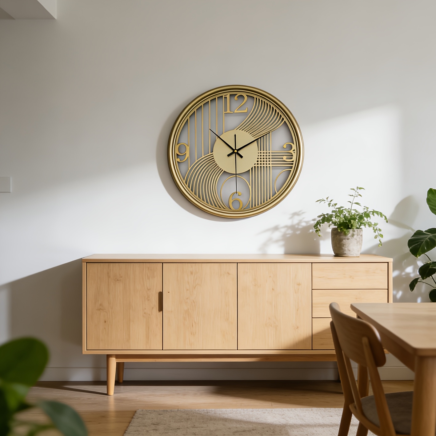 40cm/16in Iron Wall Clock Metal 3D Three-dimensional Frame Available in Three Colors (black/Golden/Silvery) Suitable for Living Room, Bedroom and Office Decoration Clocks and Watches Without Ticking Holiday Gift