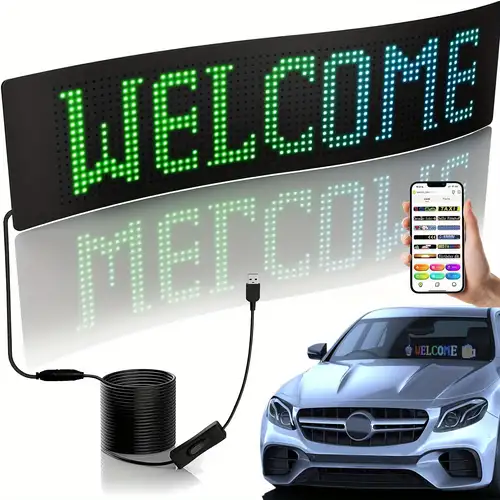 DIY Scrolling LED Sign Matrix Panel Screen Car Rear Window Sign Sticker LED  Light Smartphone App Control LED Car Sign Screen, For Home Decor Shop Car -  Temu Italy