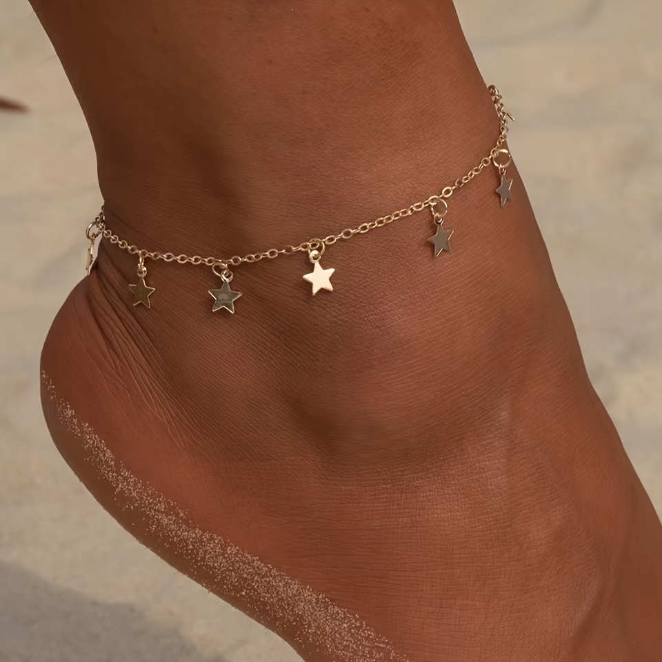 

1pc Minimalist And Fashionable Starfish Ankle Bracelet Anklet Foot Chain Jewelry For Women Vacation Wearing