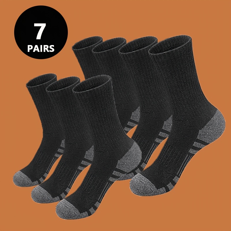 

[7/15 Paires de chaussettes respirantes pour hommes] 7/15 Paires de chaussettes pour hommes à col rond, respirantes et confortables, adaptées aux et au sport, chaussettes décontractées pour hommes.