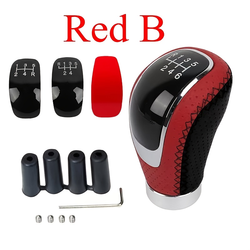 E-shop Original zartroter Schalthebelknopf für 5- oder 6-Gang-Schaltgetriebe, Auto-Schalthebelknopf, Schalthebel, Schalthebelknopfhebel für