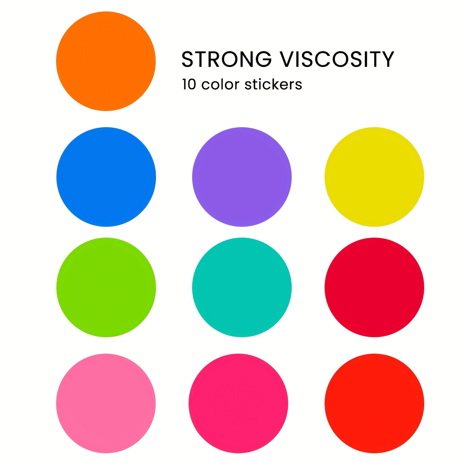 TEMU 10-color Round Stickers 15.5cm - Vibrant Circular Whiteboard Marker Labels - Erase, Removable And Reusable - Perfect For School, Desk, And Wall
