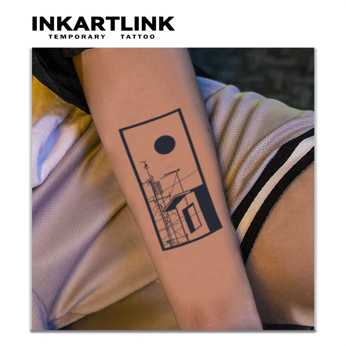 12x6cm 1 Sheet Window Small Painting Cottage Herbal Juice Tattoo Sticker 15 Day Tattoo Semi-permanent Tattoo Realistic Fake Tattoo Lasts 1-2 Weeks